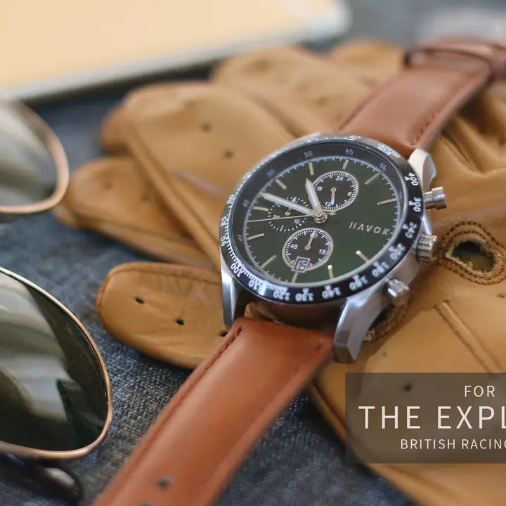 British Green Racer Chronograph Timepiece, 42mm