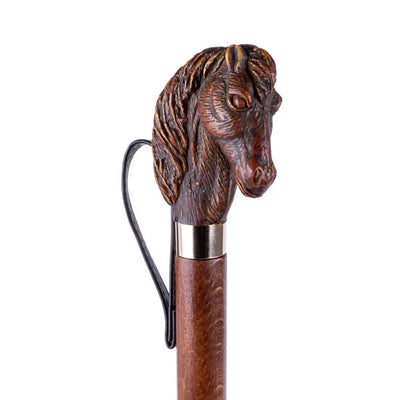 21" Italian Wooden Shoe Horn w/ Horse Handle